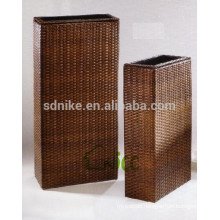 Vase -(18) home & garden furniture wicker/ PE rattan garden flat flower pot